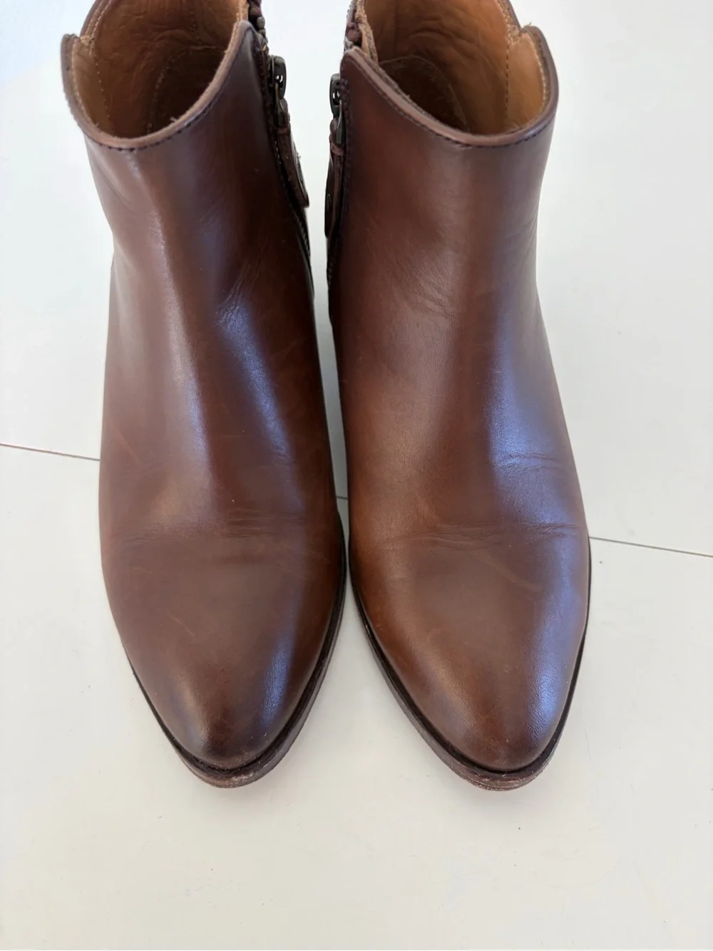 Thursday Boot Company Downtown Bootie Amaretto Brown Leather Ankle Boots